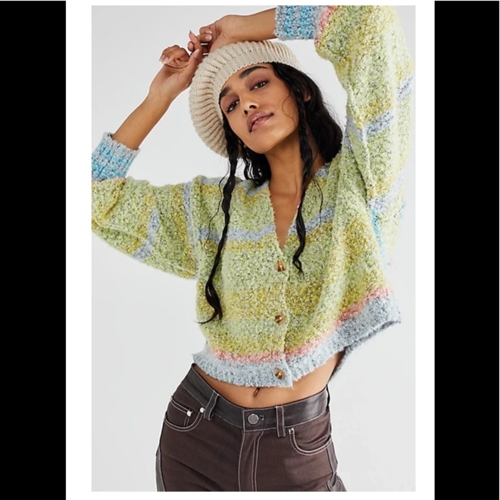 NWT Free People Soulmate Cardi in Candy Coated combo Cardigan Small